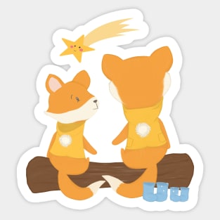 Foxes in the night Sticker